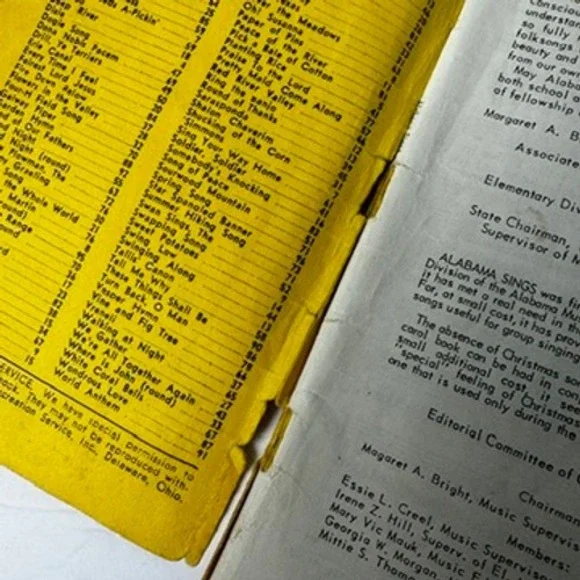 Vintage Alabama Sings Song Book, Cooperative Recreation Service, 1954